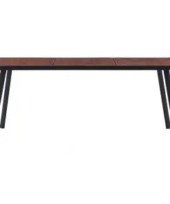 vidaXL Dining Table Dark Wood and Black 180x90x75 cm MDF