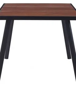 vidaXL Dining Table Dark Wood and Black 180x90x75 cm MDF