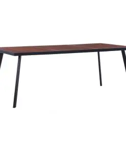 vidaXL Dining Table Dark Wood and Black 200x100x75 cm MDF