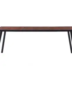 vidaXL Dining Table Dark Wood and Black 200x100x75 cm MDF