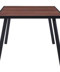 vidaXL Dining Table Dark Wood and Black 200x100x75 cm MDF