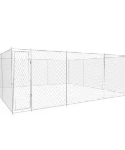 vidaXL Outdoor Dog Kennel Galvanised Steel 570x570x185 cm