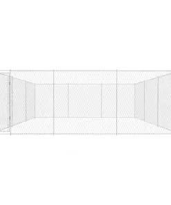 vidaXL Outdoor Dog Kennel Galvanised Steel 570x570x185 cm