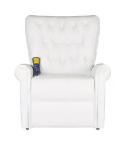 vidaXL Massage Recliner Chair White Faux Leather