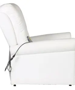 vidaXL Massage Recliner Chair White Faux Leather