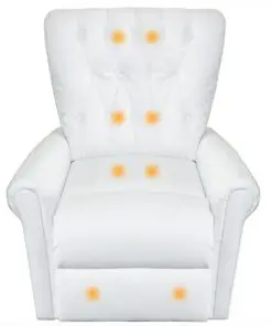 vidaXL Massage Recliner Chair White Faux Leather