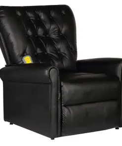 vidaXL Massage Recliner Chair Black Faux Leather