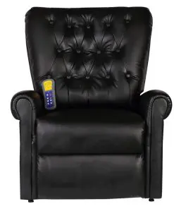 vidaXL Massage Recliner Chair Black Faux Leather