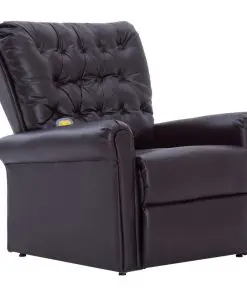 vidaXL Massage Recliner Chair Brown Faux Leather