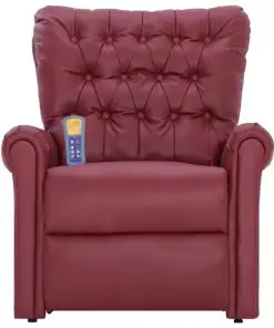vidaXL Massage Recliner Chair Wine Red Faux Leather