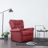 vidaXL Massage Recliner Chair Wine Red Faux Leather