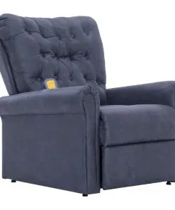 vidaXL Massage Recliner Chair Grey Faux Suede Leather