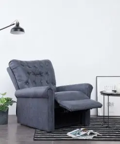 vidaXL Massage Recliner Chair Grey Faux Suede Leather