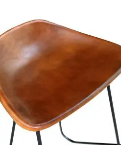 vidaXL Bar Chairs 4 pcs Brown Real Leather