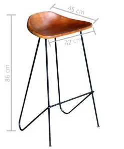vidaXL Bar Chairs 4 pcs Brown Real Leather