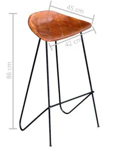 vidaXL Bar Chairs 6 pcs Brown Real Leather