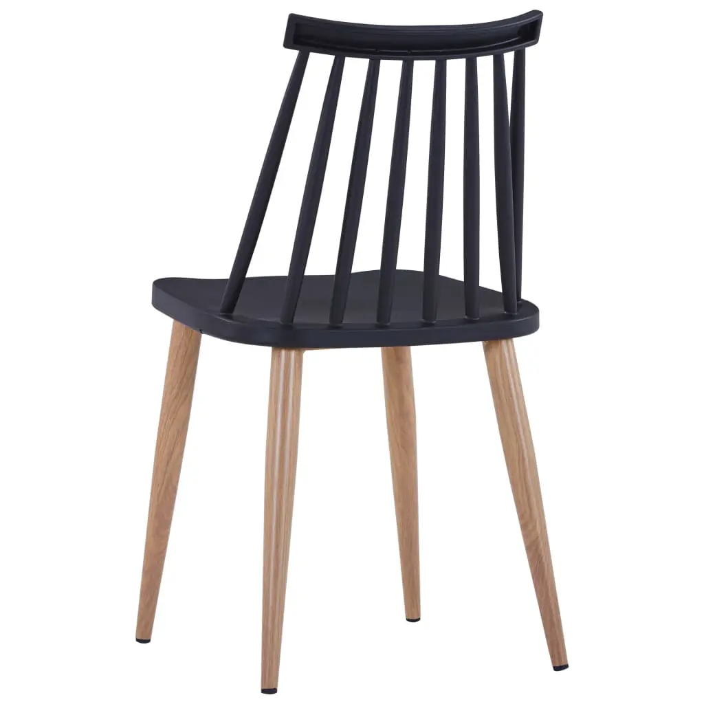 vidaXL Dining Chairs 4 pcs Black Plastic