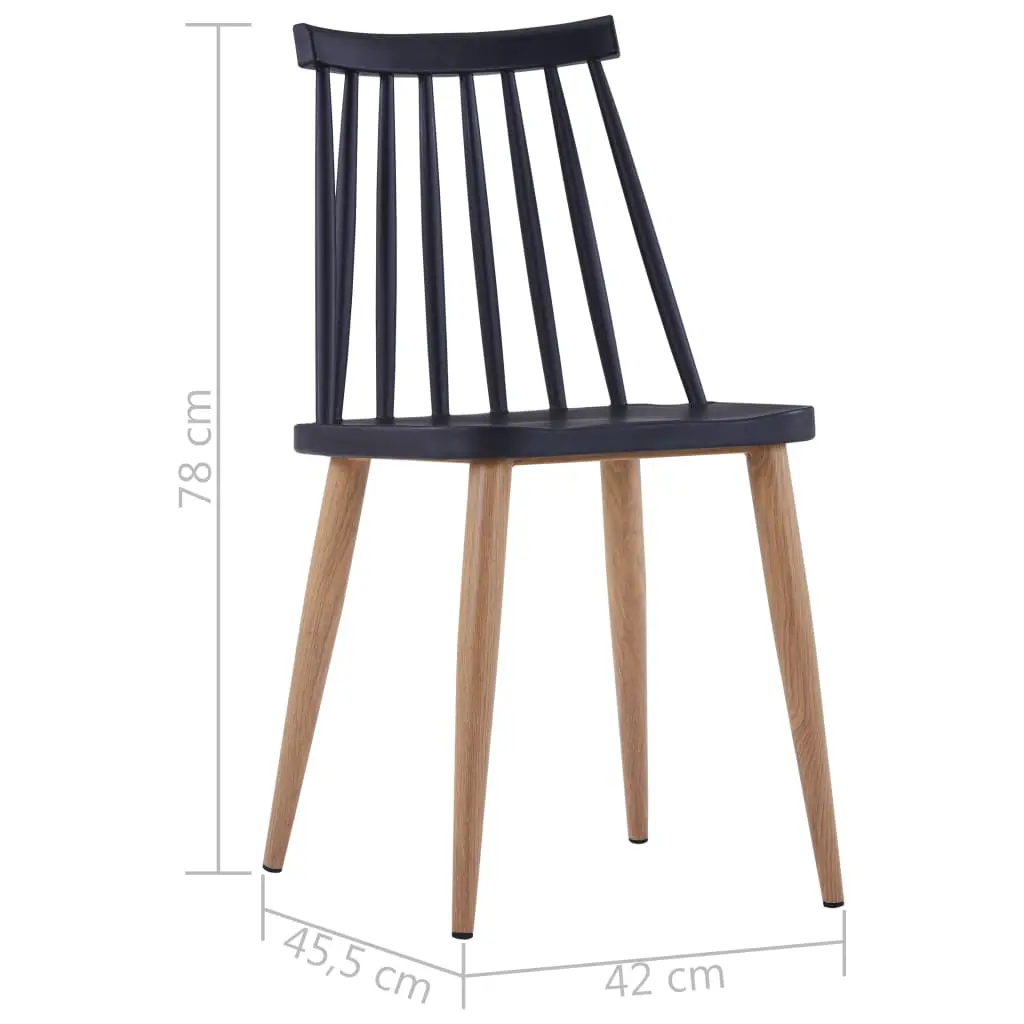 vidaXL Dining Chairs 4 pcs Black Plastic