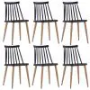 vidaXL Dining Chairs 6 pcs Black Plastic