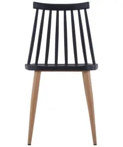 vidaXL Dining Chairs 6 pcs Black Plastic