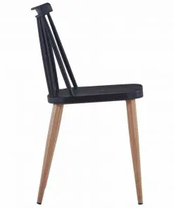 vidaXL Dining Chairs 6 pcs Black Plastic