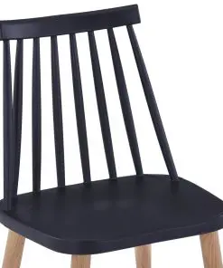 vidaXL Dining Chairs 6 pcs Black Plastic