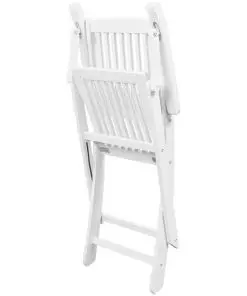 vidaXL Dining Chairs 4 pcs White Solid Acacia Wood