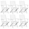 vidaXL Dining Chairs 6 pcs White Solid Acacia Wood