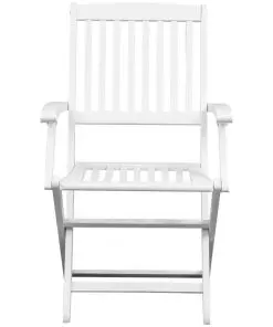 vidaXL Dining Chairs 6 pcs White Solid Acacia Wood