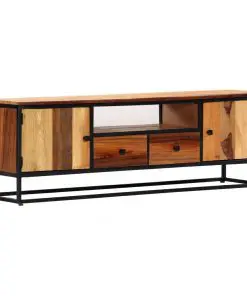 vidaXL TV Cabinet 120x30x40 cm Solid Reclaimed Wood and Steel
