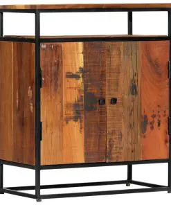 vidaXL Side Cabinet 60x35x76 cm Solid Reclaimed Wood and Steel