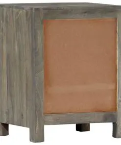vidaXL Bedside Cabinet Grey 40x30x50 cm Solid Mango Wood
