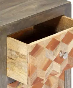 vidaXL Bedside Cabinet Grey 40x30x50 cm Solid Mango Wood