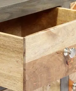 vidaXL Side Cabinet Grey 75x30x60 cm Solid Mango Wood