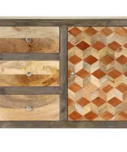 vidaXL Side Cabinet Grey 75x30x60 cm Solid Mango Wood
