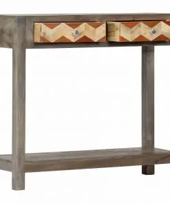 vidaXL Console Table Grey 86x30x76 cm Solid Mango Wood
