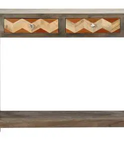 vidaXL Console Table Grey 86x30x76 cm Solid Mango Wood