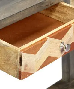 vidaXL Console Table Grey 86x30x76 cm Solid Mango Wood