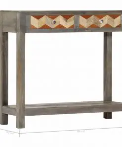 vidaXL Console Table Grey 86x30x76 cm Solid Mango Wood