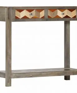 vidaXL Console Table Grey 86x30x76 cm Solid Mango Wood