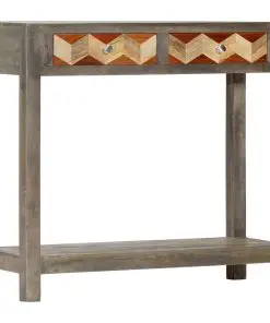 vidaXL Console Table Grey 86x30x76 cm Solid Mango Wood