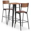 vidaXL 3 Piece Bar Set Steel Brown Black vidaXL 3 Piece Bar Set Steel Brown Black