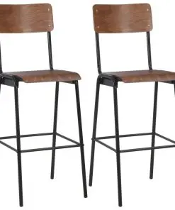vidaXL 3 Piece Bar Set Steel Brown Black