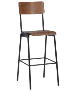 vidaXL 3 Piece Bar Set Steel Brown Black