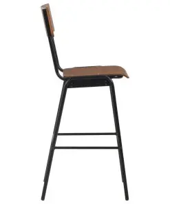 vidaXL 3 Piece Bar Set Steel Brown Black