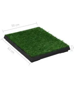 vidaXL Pet Toilet with Tray and Artificial Turf Green 63x50x7 cm WC