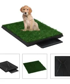 vidaXL Pet Toilet with Tray and Artificial Turf Green 63x50x7 cm WC