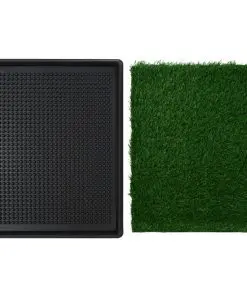 vidaXL Pet Toilet with Tray and Artificial Turf Green 64x51x3 cm WC