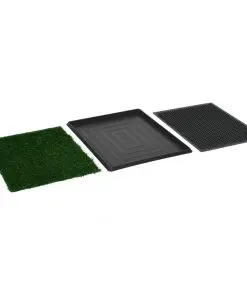 vidaXL Pet Toilet with Tray and Artificial Turf Green 64x51x3 cm WC