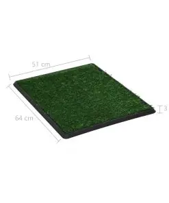 vidaXL Pet Toilet with Tray and Artificial Turf Green 64x51x3 cm WC